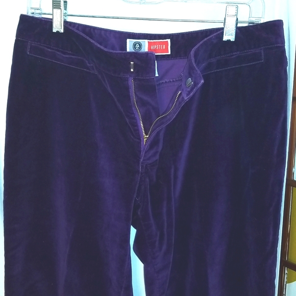 Purple stretch velvet bootcut jeans Arizona Jean company size 9 cotton spandex - Picture 1 of 5